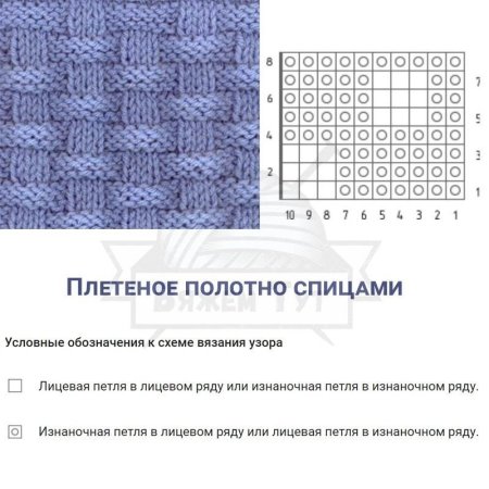 Схемы для вязания спицами для начинающих лицевые и изнаночные петли