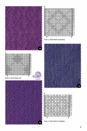 Вязание узоров лицевыми и изнаночными петлями спицами