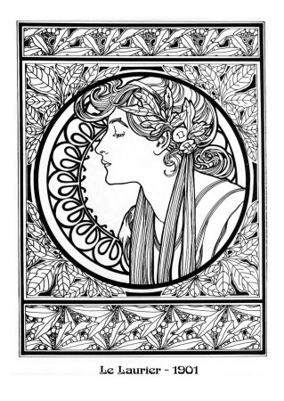 Альфонс Муха контур