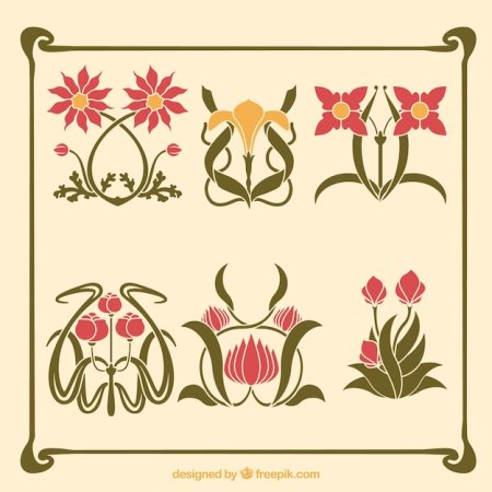 Ар нуво цветы орнаменты