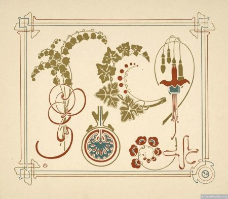 Растительный орнамент арт нуво Модерн