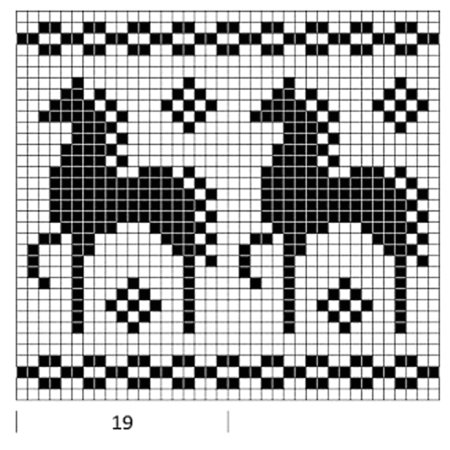 Жаккардовые узоры лошади