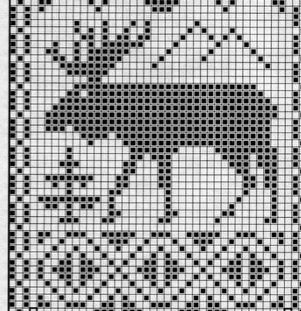 Узор олени для вязания