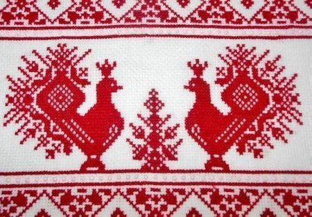 Русский орнамент на полотенце