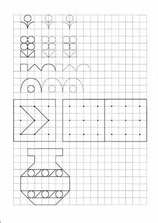 Продолжи узор по клеточкам