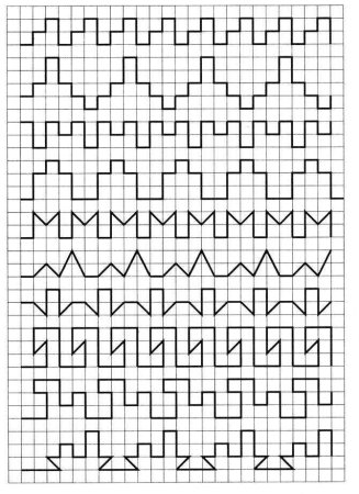 Узоры по клеточкам в тетради для дошкольников
