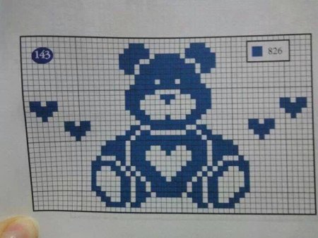 Жаккардовый узор мишка