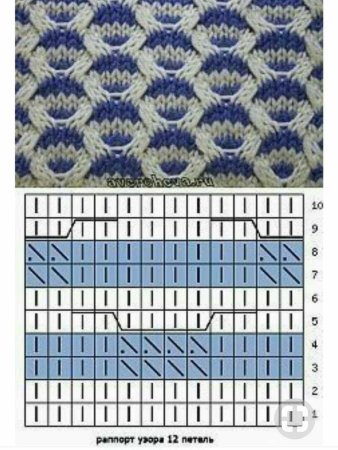 Двух сцетный узор спицами