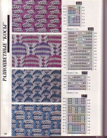 Вязание двухцветные узоры