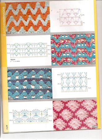 Двухцветные узоры крючком