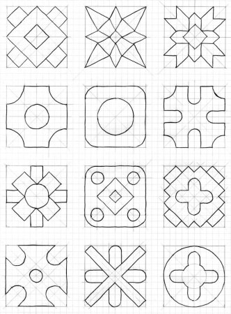 Геометрический орнамент в квадрате