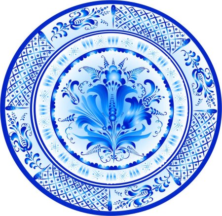 Орнаментная Гжельская роспись