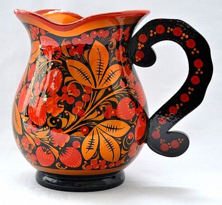 Хохломская роспись кувшинчика