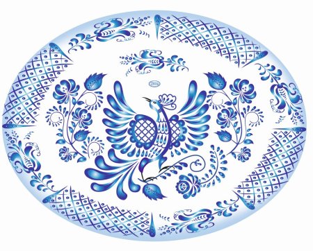 Гжель орнаментальная роспись