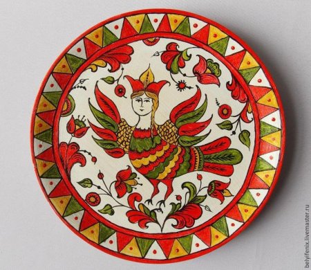 Пермогорская роспись птица Сирин