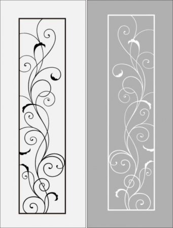 Трафаретный узор на двери