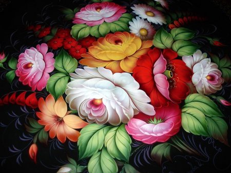 Цветочная роспись Жостово