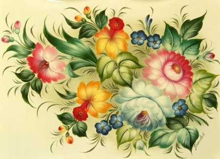 Жостовская роспись орнамент