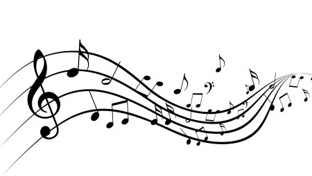 Нотный стан на белом фоне