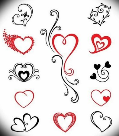 Рисунки для срисовки сердечки