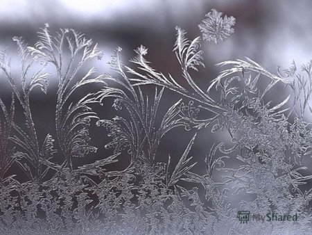 Белоснежные узоры на окне