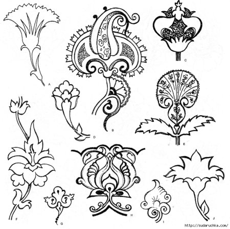 Стилизованные цветы орнамент