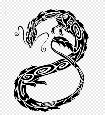 Китайский дракон тату трайбл