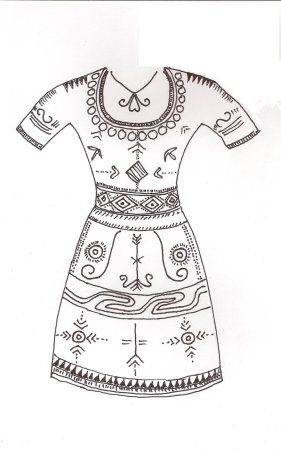 Эскиз русского народного костюма в современном стиле