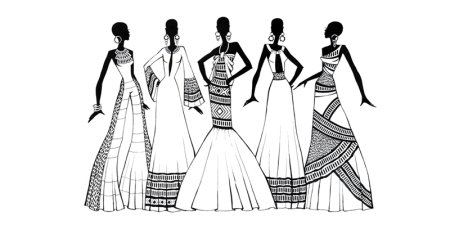 Эскиз одежды в этническом стиле