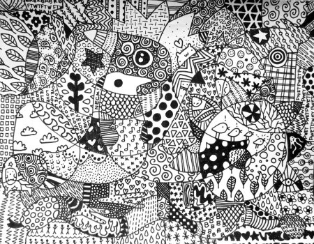 Стиль рисования гелевой ручкой