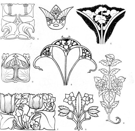 Орнаменты арт нуво Модерн арт деко