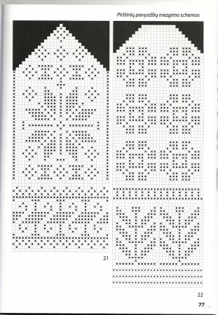 Варежки жаккардовые узоры спицами со схемами зимняя Радуга