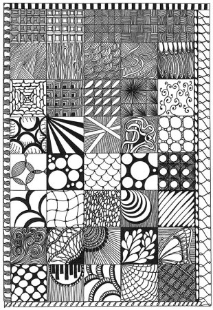 Зентангл геометрические узоры