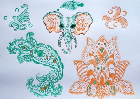 Орнамент Индии рисунок