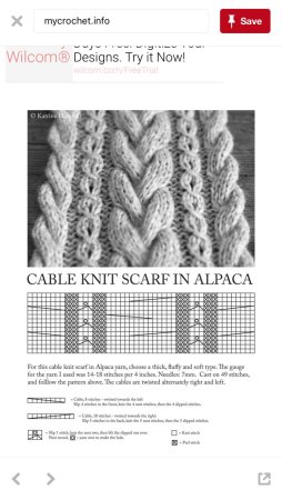 Схема вязания шарфа спицами