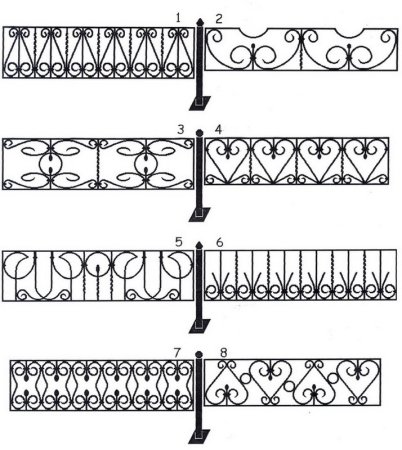 Эскизы кованых решеток для палисадника