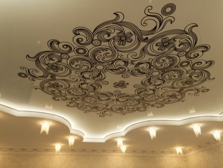 Фотопечать на натяжных потолках узоры