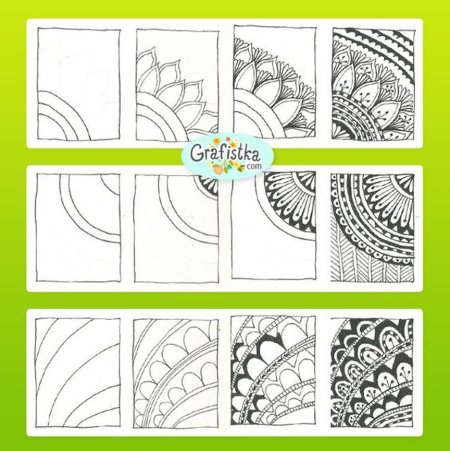 Зентангл схемы узоры для начинающих