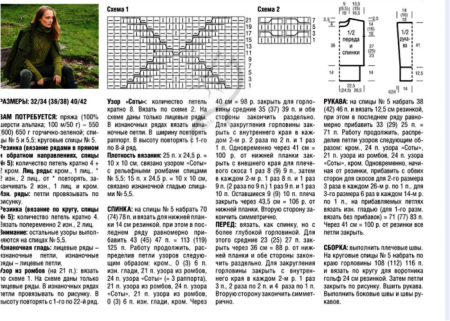 Джемпер узором соты спицами