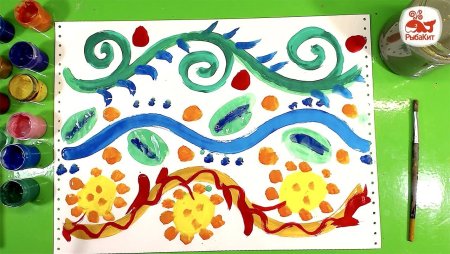 Узоры красками для детей