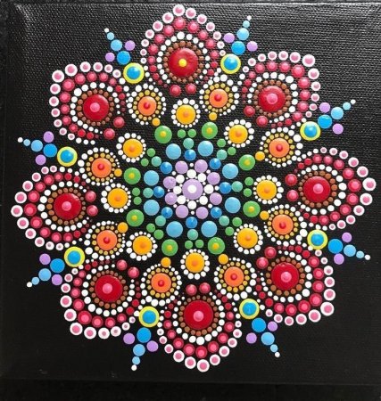 Точечная роспись мандалы дотсами