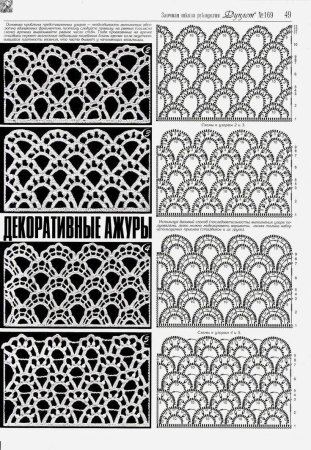 Узор крючком схемы ажурные паучки