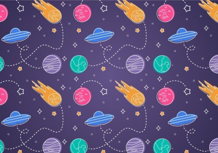 Паттерн детский космос