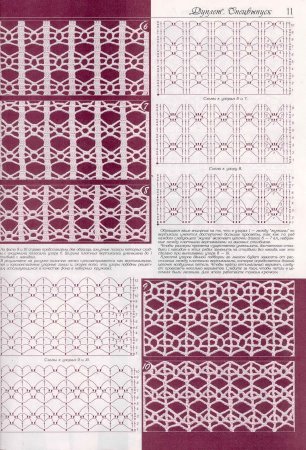 Узор ромбы крючком