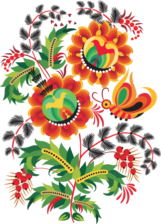 Петриковская роспись вектор