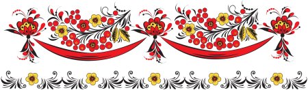 Хохломская роспись орнамент в полосе