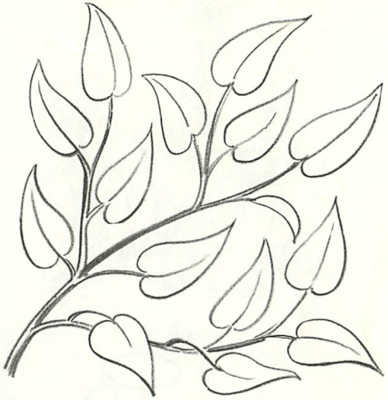 Листья рисунок карандашом для срисовки