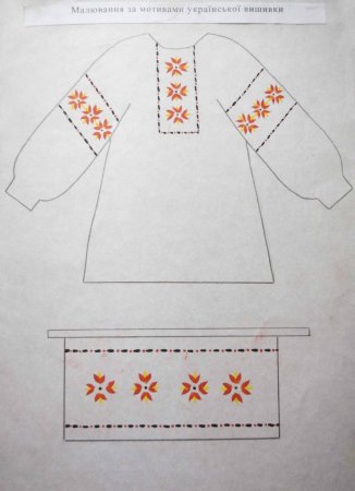 Рисование русская рубаха