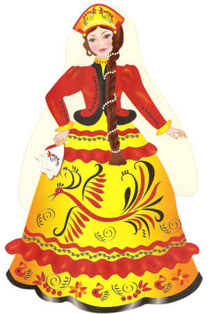 Кукла в национальном костюме Хохломская роспись