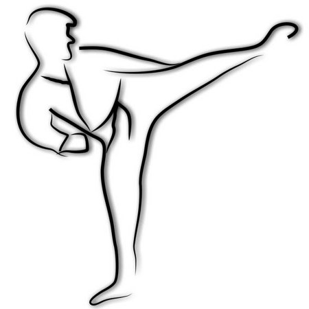 Каратист картинка контур